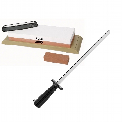Slibest med 1000/3000 slibesten og 30 cm keramisk strygestl